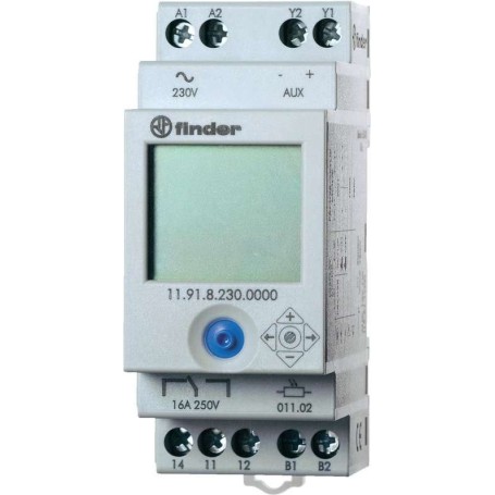 Finder Dämmerungsschalter für 35 mm DIN-Schiene, Serie 11.91.8.230 11.91.8.230.0000 2 - 150 lx 230 V/50 - 60 Hz 1 Wechsl (11.9