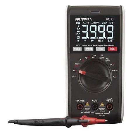 VOLTCRAFT VC151 Hand-Multimeter kalibriert (ISO) digital CAT III 600 V Anzeige (Counts): 4000 (VC-12922605)