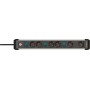 Brennenstuhl 1391030601 prolunghe e multiple 3 m 6 presa(e) AC Interno Nero, Argento