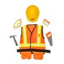 Melissa & Doug MPP RLP CnstrctnWorkerRlplyCstmSt GML Costume in maschera Bambino Unisex Divisa (6075145)