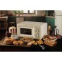 Ariete Linea Vintage 3960 Forno a microonde Vintage, 800W, Capacità 20L, 3 funzioni, 6 livelli di cottura, Timer, Beige (3960CR)