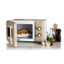 Ariete Linea Vintage 3960 Forno a microonde Vintage, 800W, Capacità 20L, 3 funzioni, 6 livelli di cottura, Timer, Beige (3960CR)