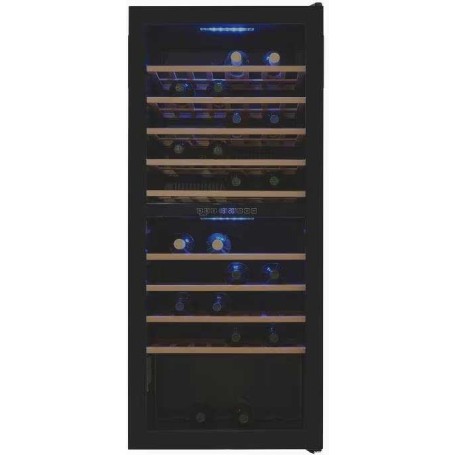 Exquisit WS2-114-GTE-160G Cantinetta frigo per vino, 55,2 cm di larghezza, 114 bottiglie, 2 zone di raffreddamento