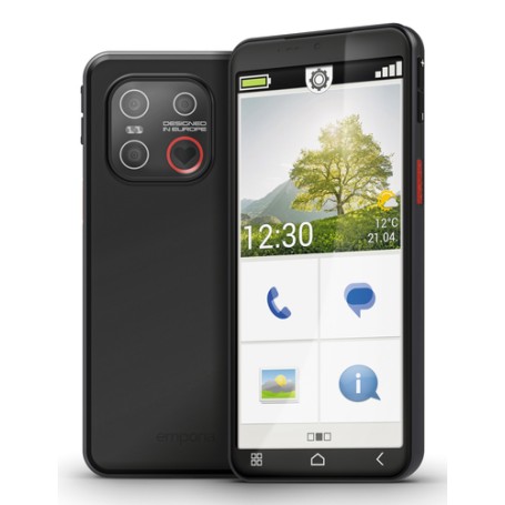 Emporia emporiaSMART.7mini 13,8 cm (5.45") SIM singola Android 15 4G USB tipo-C 6 GB 128 GB 3500 mAh Nero (E7M.V1.BK.01)