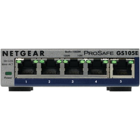 Netgear GS105E-200PES switch di rete Gestito L2/L3 Gigabit Ethernet (10/100/1000) Grigio (GS105E-200PES)