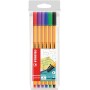 STABILO Point 88 penna tecnica Nero, Blu, Verde, Lillà, Rosso, Viola 6 pz (88/6)