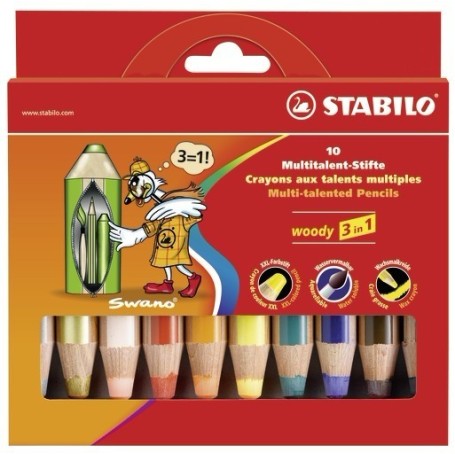 STABILO woody 3 in 1 pastello colorato Multi 10 pz (880/10-2)