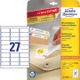 Avery L4737REV-25 etichetta autoadesiva Rettangolo con angoli arrotondati Rimovibile Bianco 810 pz (L4737REV-25)