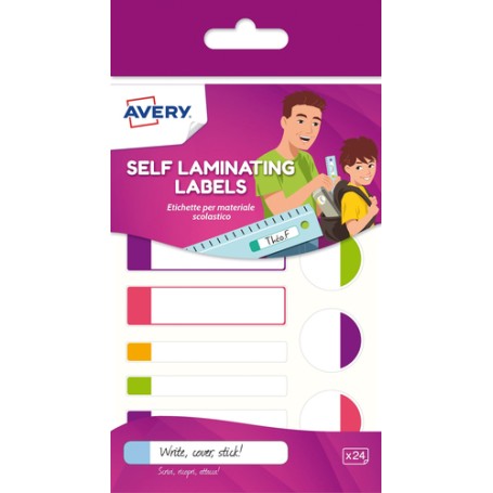Avery APFLUO24-UK etichetta autoadesiva Rettangolo Permanente Multicolore 24 pz (APFLUO24-UK)