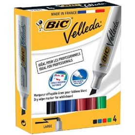 BIC Velleda 1781 evidenziatore 4 pz Punta smussata Nero, Blu, Verde, Rosso (875787)