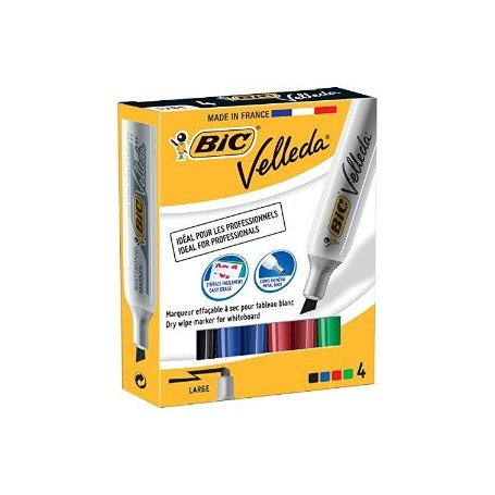 BIC Velleda 1781 evidenziatore 4 pz Punta smussata Nero, Blu, Verde, Rosso (875787)