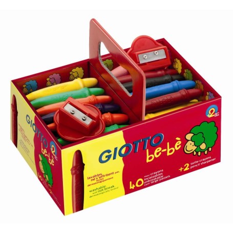 FILA Pacco Scuola 40 Pastelli A Cera Giotto Bebe' Con 2 Temperini (462700)