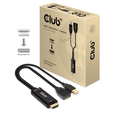CLUB3D HDMI 2.0 TO DISPLAYPORT 1.2 4K60HZ HDR M/F ACTIVE ADAPTER Nero (CAC-1331)