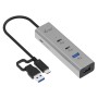 I-TEC HUB RICARICA UNIVERSALE, METALLO, 2X USB-C, 2X USB-A PORT, PD 85W (CAHUBMETAL2A2CPD)