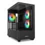 CASE M-ATX Curve Glass Panel,2x U3, 1x Type-C,TRRS (ELITE SHARK CM100 BLACK)