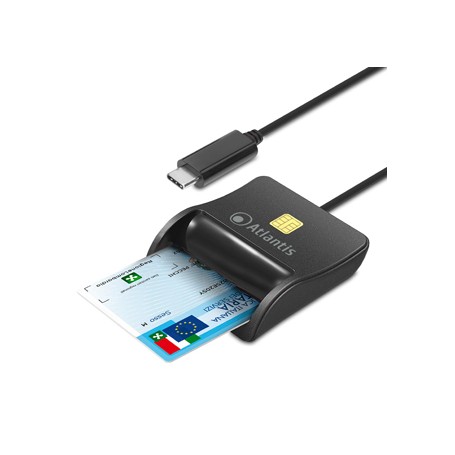 Atlantis Land P005-SMARTCR-C lettore di card readers USB USB tipo-C Nero (P005-SMARTCR-C)