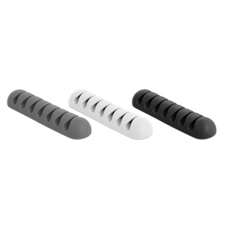 DeLOCK 18301 organizer per cavi Scrivania/Parete Supporto per cavo Nero, Grigio, Bianco 6 pz (18301)