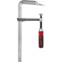 Original Ganzstahl-Schraubzwinge GZ60-12KG (silber/rot, 600 / 120, mit Klappgriff)