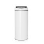 Brabantia Touch Bin, 30L Rotondo Plastica, Acciaio inox Bianco (11 51 41)