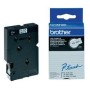 Brother Gloss Laminated Labelling Tape - 12mm, Black/White, 10-pk nastro per etichettatrice TC (TC201A)