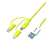 Pantone PT-USB003Y1 cavo USB 1,2 m USB A USB C.Micro USB A/Lightning Giallo (PT-USB003Y1)