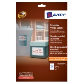 Avery Removable Product Labels Bianco (L7108REV-20)