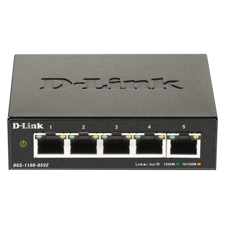 D-Link DGS-1100-05V2 switch di rete Gestito Gigabit Ethernet (10/100/1000) Nero (DGS-1100-05V2/E) (DGS-1100-05V2)