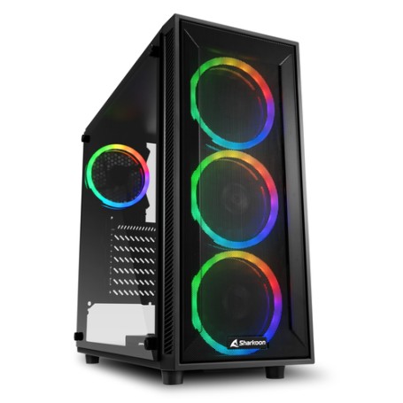 SHARKOON CASE TG4M RGB ATX VETRO TEMPERATO 6 SLOT ESPANSIONE, 3X120MM FAN FRONT, 1X120MM FAN REAR (TG4M RGB)