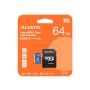 ADATA 64GB, microSDHC, Class 10 memoria flash UHS-I Classe 10 (AUSDX64GUICL10A1-RA1)