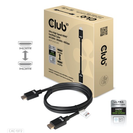 CLUB3D Ultra High Speed HDMI™2.1 Cable 10K 120Hz 48Gbps M/M 2 m./6.56 ft. (CAC-1372)
