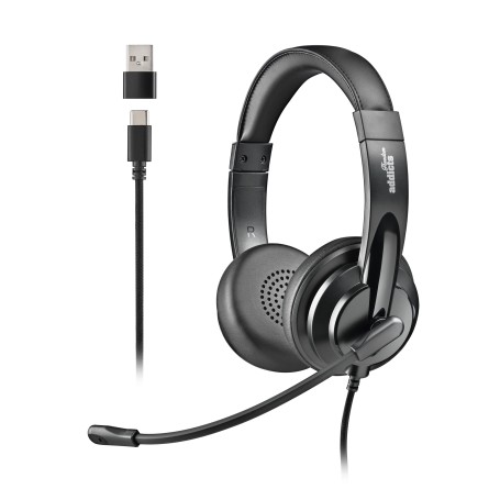 NGS VOX605 USB-C Auricolare Cablato A Padiglione Musica e Chiamate USB tipo-C Nero (VOX605USBC)