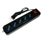 MULTIPRESA LINK 5 POSTI UNIVERSALI ITA/SCHUKO 10/16 A - SPINA 16 A CON INTERRUTTORE, NERA (LKMP05N)