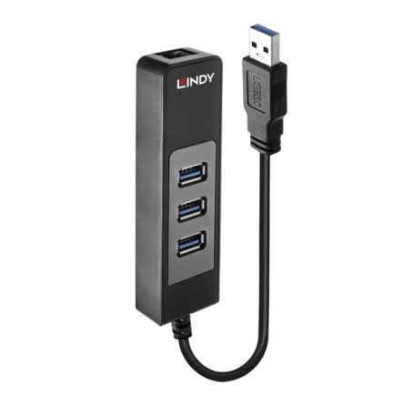 Lindy 43176 hub di interfaccia USB 3.2 Gen 1 (3.1 Gen 1) Type-A 5000 Mbit/s Nero (43176)