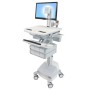 Ergotron StyleView Alluminio, Grigio, Bianco Pannello piatto Carrello multimediale (SV44-1361-2)