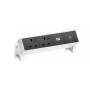 Bachmann DESK 2 prolunghe e multiple 2 presa(e) AC Interno Nero, Bianco (902.944)