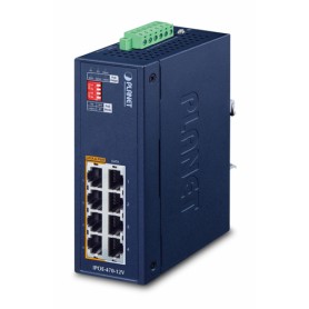 PLANET IP30 Industrial 4-port Gigabit Ethernet (10/100/1000) Supporto Power over Ethernet (PoE) Blu (IPOE-470-12V)