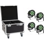 EUROLITE Set 4x LED IP PAR 7x9W SCL Spot + Case mit Rollen (20000878)