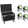 EUROLITE Set 4x LED Theatre COB 200 RGB+WW + Case mit Rollen (20000876)