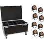 EUROLITE Set 8x LED IP PAR 12x8W QCL Spot + Case mit Rollen (20000881)