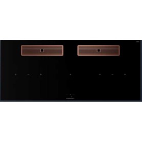 Küppersbusch KMI 12850.0 SR-S S7, ventilazione downdraft da 118 cm, senza cornice, manopole nere, griglia in rame