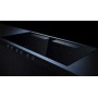 Küppersbusch KMI 12850.0 SR-S S3, ventilazione downdraft da 118 cm, senza cornice, manopole nere, griglia cromata argento