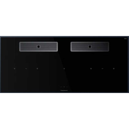 Küppersbusch KMI 12850.0 SR-S S3, ventilazione downdraft da 118 cm, senza cornice, manopole nere, griglia cromata argento