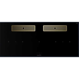Küppersbusch KMI 12850.0 SR-S S4, ventilazione downdraft da 118 cm, senza cornice, manopole nere, griglia dorata