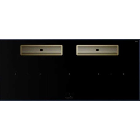 Küppersbusch KMI 12850.0 SR-S S4, ventilazione downdraft da 118 cm, senza cornice, manopole nere, griglia dorata