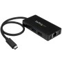 StarTech.com Hub USB 3.0 a 3 porte con USB-C e Ethernet Gigabit - Include Adattatore di Alimentazione (HB30C3A1GE)
