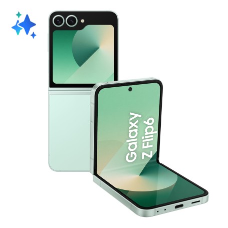 Samsung Galaxy Z Flip6 Smartphone AI, 256GB, RAM 12GB, Display 3,4" SAMOLED/6,7" Dynamic AMOLED 2X, Mint (SM-F741BLGGEUE)