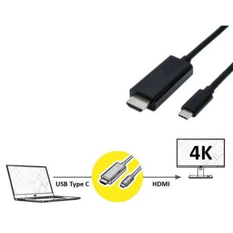 CAVO USB 3.1 C-HDMI 1MT M/M BK 3840X2160 @30HZ (S3730)