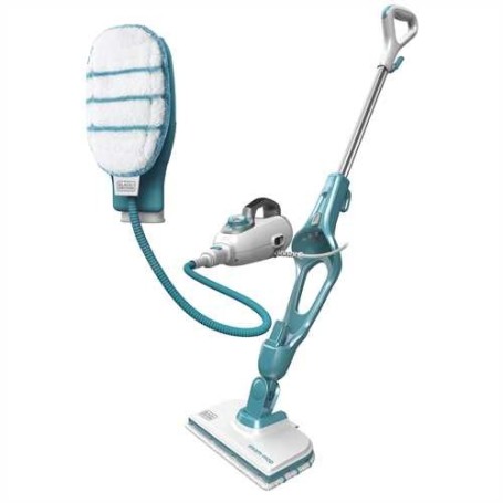 Black & Decker 9IN1 Steam-mop Scopa a vapore 0,5 L 1300 W Turchese, Bianco (FSMH1351SM-QS)