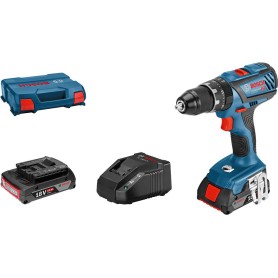 Akku-Schlagbohrschrauber GSB 18V-28 Professional, 18Volt (blau/schwarz, 2x Li-Ion Akku 2,0Ah, in L-BOXX) (06019H400B)