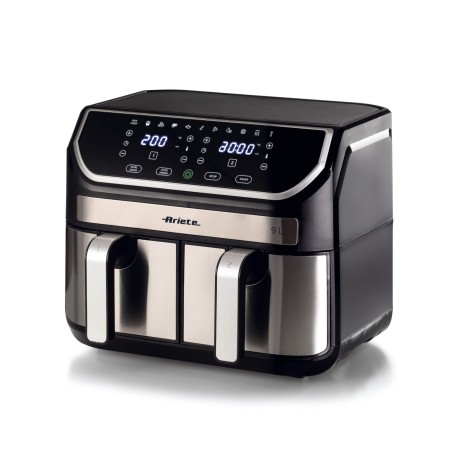 Ariete 4625 Friggitrice ad aria 9L, 2100W, Capacità 9L, Doppio cestello, Capacità di cottura 3,6kg, 11 programmi preimpostati,